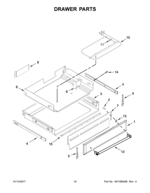 06 - DRAWER PARTS Diagram and Parts List for YKFEG510ESS1  Whirlpool Range