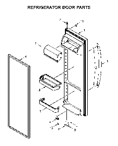 Refrigerator door parts Diagram and Parts List for WRS315SDHT02  Whirlpool Refrigerator