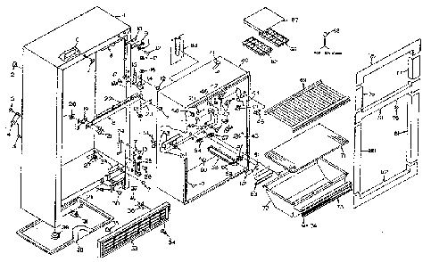 Cabinet Parts Diagram and Parts List for 106N12DS-1  Kenmore Refrigerator