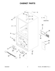 Part Location Diagram of W11312474 Whirlpool Tech Sheet