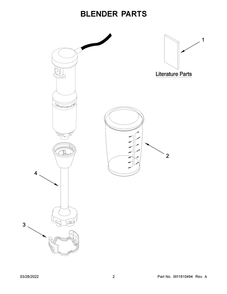 Blender Parts Diagram and Parts List for 5KHBV53BWH0  KitchenAid Blender