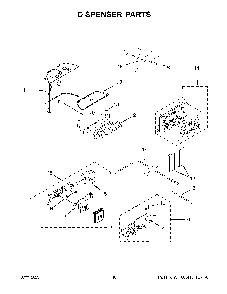 Dispenser Parts Diagram and Parts List for KRSF705HBS05  KitchenAid Refrigerator