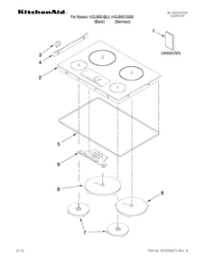 Cooktop Parts Diagram and Parts List for KICU500XSS0  KitchenAid Cooktop