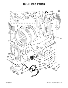 Bulkhead Parts Diagram and Parts List for WGD85HEFW0  Whirlpool Dryer
