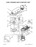 CASE, GEARING AND PLANETARY UNIT Diagram and Parts List for 5KSM160PSAAC0  KitchenAid Mixer