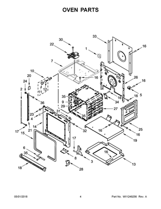 Oven Parts Diagram and Parts List for WOS51ES4EB01  Whirlpool Wall Oven