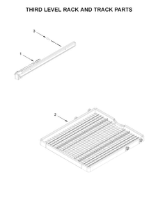 Third Level Rack And Track Parts Diagram and Parts List for WDT970SAHB0  Whirlpool Dishwasher
