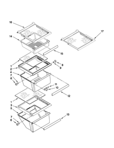 Refrigerator Shelf Parts Diagram and Parts List for 10651593011  Kenmore Refrigerator