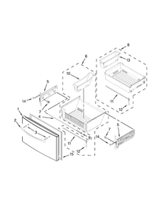 Freezer Door Parts Diagram and Parts List for WRF757SDEE00  Whirlpool Refrigerator
