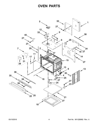Oven Parts Diagram and Parts List for KODT107ESS02  Whirlpool Wall Oven