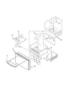 Freezer Door Parts Diagram and Parts List for WRF736SDAW13  Whirlpool Refrigerator