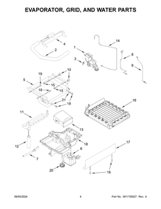03 - Evaporator, Grid, And Water Parts Diagram and Parts List for KUIX535HPA02  Whirlpool Ice Maker