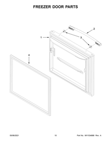 Freezer Door Parts Diagram and Parts List for ABB1924BRW03  Whirlpool Refrigerator