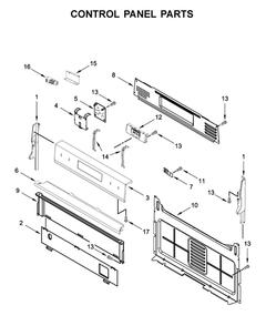 Control Panel Parts Diagram and Parts List for WFG535S0JZ1  Whirlpool Range