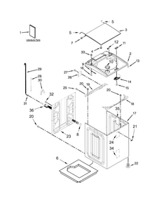 Top And Cabinet Parts Diagram and Parts List for WTW7040DW0  Whirlpool Washer