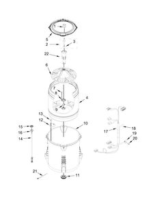 Basket And Tub Parts Diagram and Parts List for 7MWTW4925EW0  Whirlpool Washer