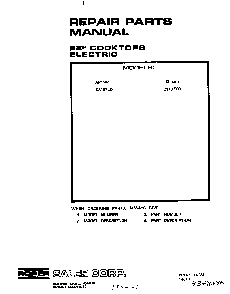 Cover Page Diagram and Parts List for C3107*0  Roper Range