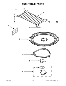 Turntable Parts Diagram and Parts List for WMH32519HV10  Whirlpool Microwave