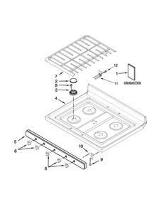 Cooktop Parts Diagram and Parts List for WFG524SLAW2  Whirlpool Range