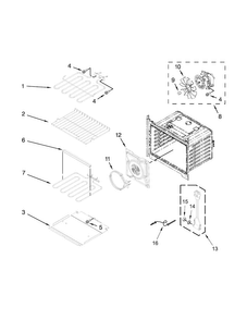 Internal Oven Parts Diagram and Parts List for WOS97ES0ES00  Whirlpool Wall Oven