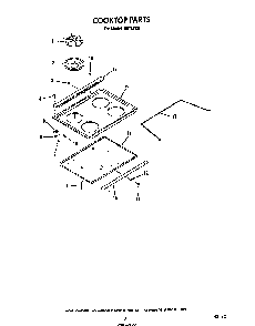 Cook Top Diagram and Parts List for D6757*0  Roper Range