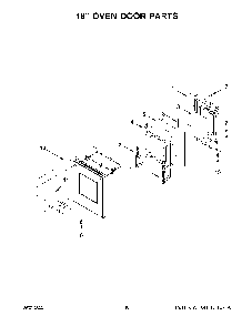 18" Oven Door Parts Diagram and Parts List for KFGC558JMB05  KitchenAid Range