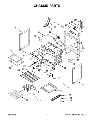 Chassis Parts Diagram and Parts List for WFE775H0HV1  Whirlpool Range