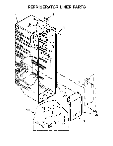 Refrigerator liner parts Diagram and Parts List for 10651762511  Kenmore Refrigerator