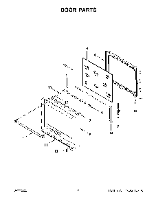Door Parts Diagram and Parts List for YKSEG700ESS6  KitchenAid Range
