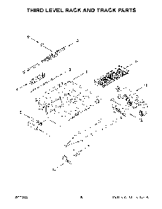 Third Level Rack And Track Parts Diagram and Parts List for KDTM704KPS1  KitchenAid Dishwasher