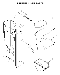 Freezer liner parts Diagram and Parts List for 10651113710  Kenmore Refrigerator