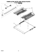 THIRD LEVEL RACK AND TRACK PARTS Diagram and Parts List for KUDS02FSPA3  KitchenAid Dishwasher