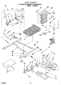 UNIT Diagram and Parts List for RS22AWXDN00  Roper Refrigerator