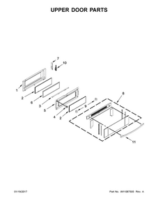 Upper Door Parts Diagram and Parts List for IES900DS03  Whirlpool Range