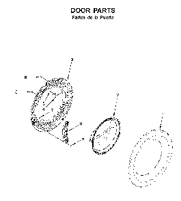 Door parts Diagram and Parts List for 7MWFW560CHW1  Whirlpool Washer