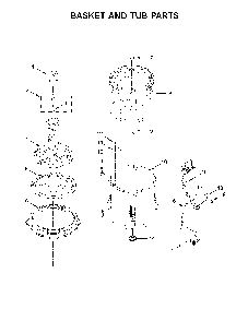 Basket and tub parts Diagram and Parts List for 11022532512  Kenmore Washer