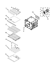 Internal Oven Parts Diagram and Parts List for KOCE500EBL01  KitchenAid Microwave