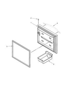 Freezer Door Parts Diagram and Parts List for WRF560SEYW02  Whirlpool Refrigerator