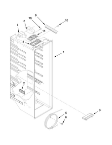Refrigerator Liner Parts Diagram and Parts List for WRS335FDDB00  Whirlpool Refrigerator