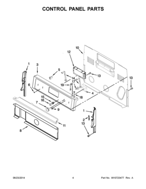 03 - CONTROL PANEL PARTS Diagram and Parts List for YWFE540H0BS1  Whirlpool Range
