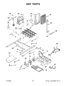 Unit Parts 2 Diagram and Parts List for WRS315SDHM08  Whirlpool Refrigerator