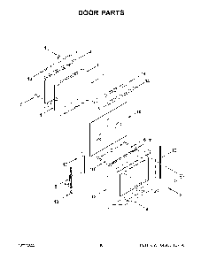 Door Parts Diagram and Parts List for KFGG504KPS3  KitchenAid Range