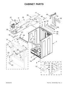 Cabinet Parts Diagram and Parts List for WGD8500DW3  Whirlpool Dryer