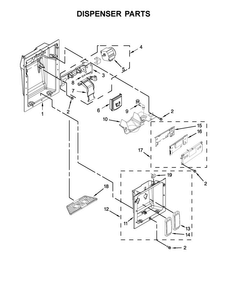 Dispenser Parts Diagram and Parts List for KBSD602ESS01  KitchenAid Refrigerator