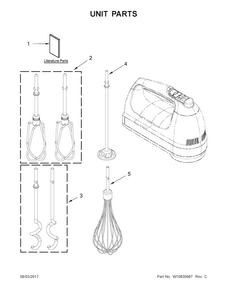 Unit Parts Diagram and Parts List for KHM926QGC0  KitchenAid Mixer