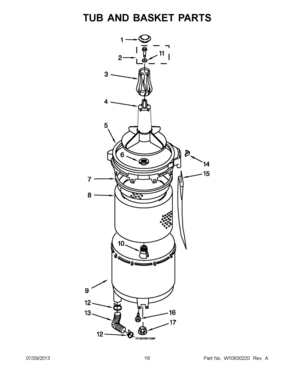 08 - TUB AND BASKET PARTS Diagram and Parts List for YLTE5243DQB  Whirlpool Washer Dryer Combo