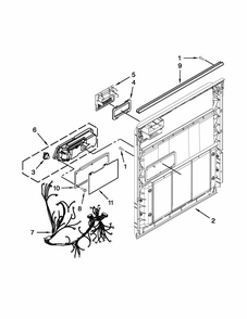 Inner Door Parts Diagram and Parts List for 66517152K212  Kenmore Dishwasher