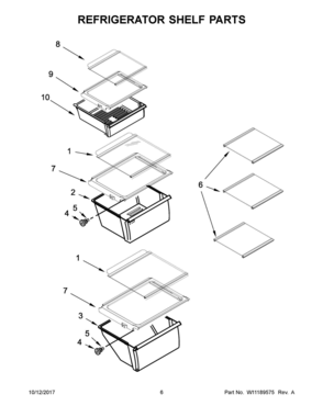 04 - REFRIGERATOR SHELF PARTS Diagram and Parts List for WRS321SDHW00  Whirlpool Refrigerator
