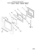 OVEN DOOR Diagram and Parts List for KEBS277DBL6  KitchenAid Wall Oven