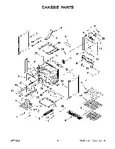 Chassis Parts Diagram and Parts List for KSEG950ESS3  KitchenAid Range